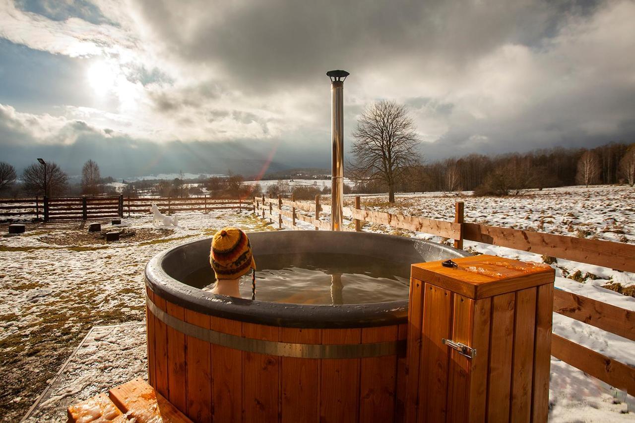 Drewniane Domki Z Prywatnym Jacuzzi I Widokiem Na Gory - Klimatyczny Kompleks W Gorach Izerskich #Widogruszka Grudza Exterior foto